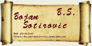 Bojan Sotirović vizit kartica